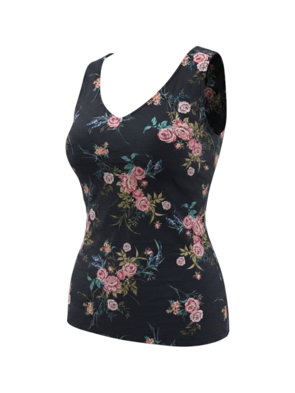 Torrid Navy Women's Floral Sleeveless Top Plus Size 3 Size 3X